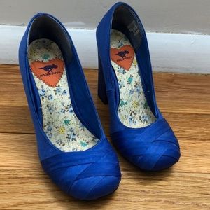 Royal blue RocketDog high heels.